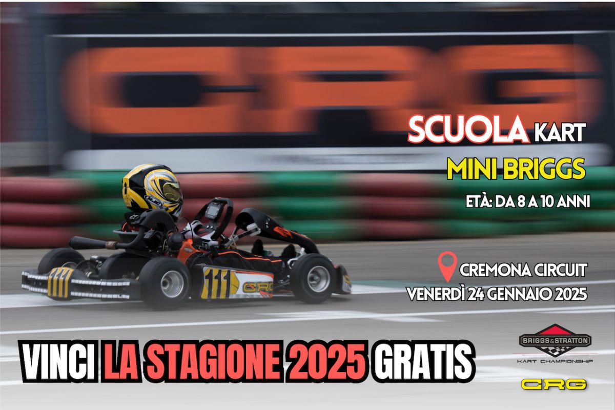 In palio la stagione 2025 gratuita nella Mini Briggs partecipando al corso scuola del 24 Gennaio